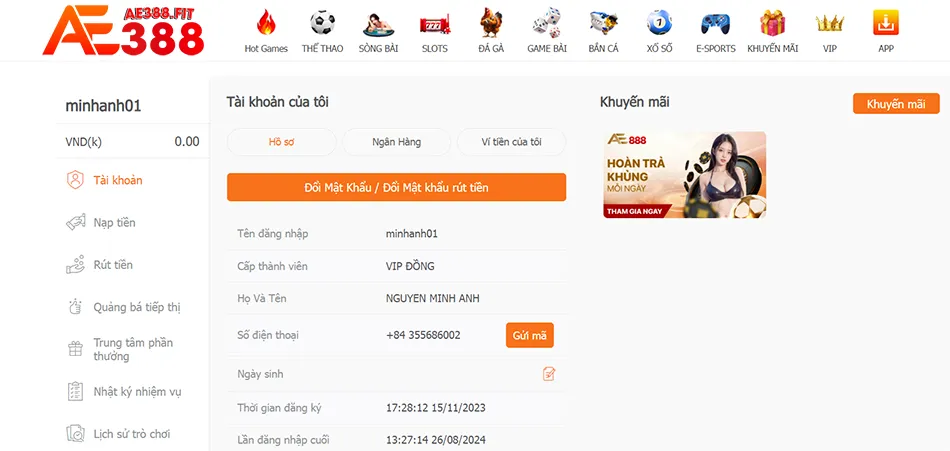 Khi Tham Gia Bạn Có Quyền Kiểm Soát Thông Tin Cá Nhân Của Mình Trên AE388 Như Thế Nào?
