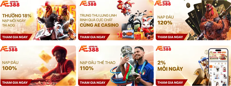 Ưu đãi thế giới khuyến mãi AE388 đa dạng, hấp dẫn và không ngừng đổi mới